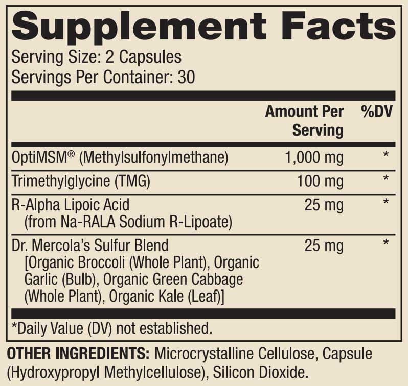 Dr. Mercola MSM with Organic Sulfur Complex Ingredients