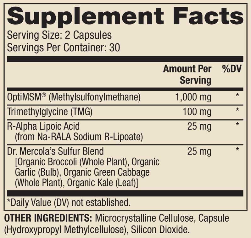 Dr. Mercola MSM with Organic Sulfur Complex Ingredients 
