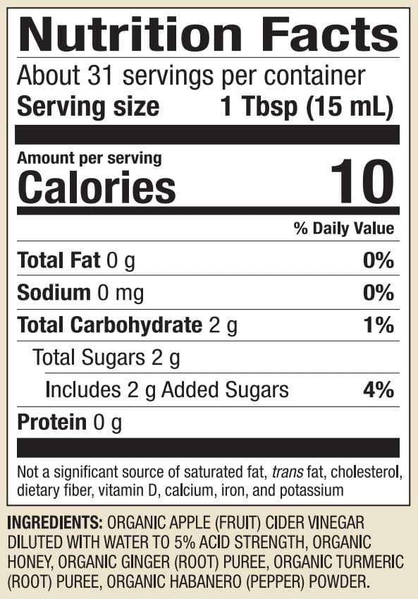 Dr. Mercola Organic Keto Cider Spicy (Apple Cider Vinegar Spicy Organic) Ingredients