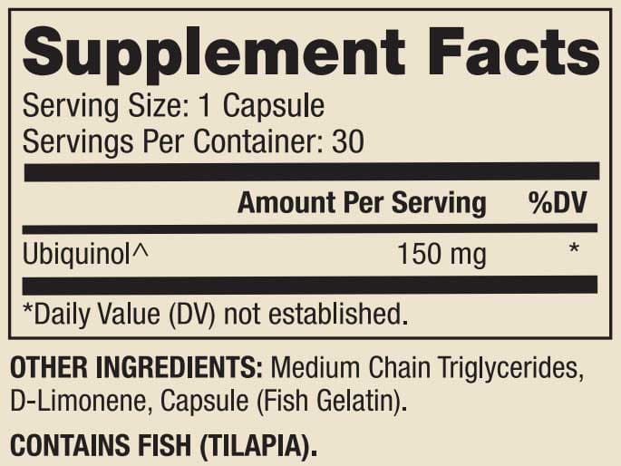 Dr. Mercola Ubiquinol 150 mg Ingredients