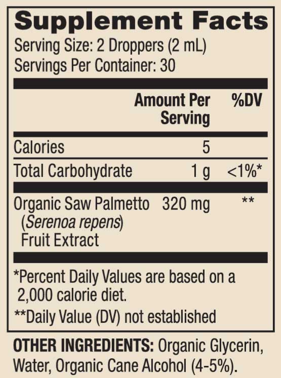 Dr. Mercola Organic Saw Palmetto Ingredients