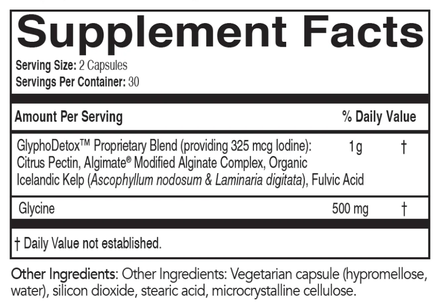 EcoNugenics GlyphoDetox Ingredients