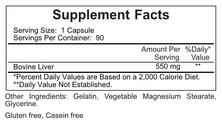 Ecological Formulas/Cardiovascular Research Lyophilized Bovine Liver Ingredients