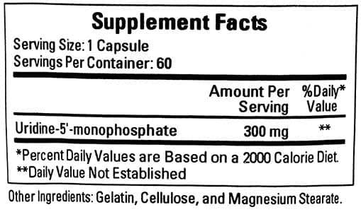 Ecological Formulas/Cardiovascular Research Uridine-300 Ingredients