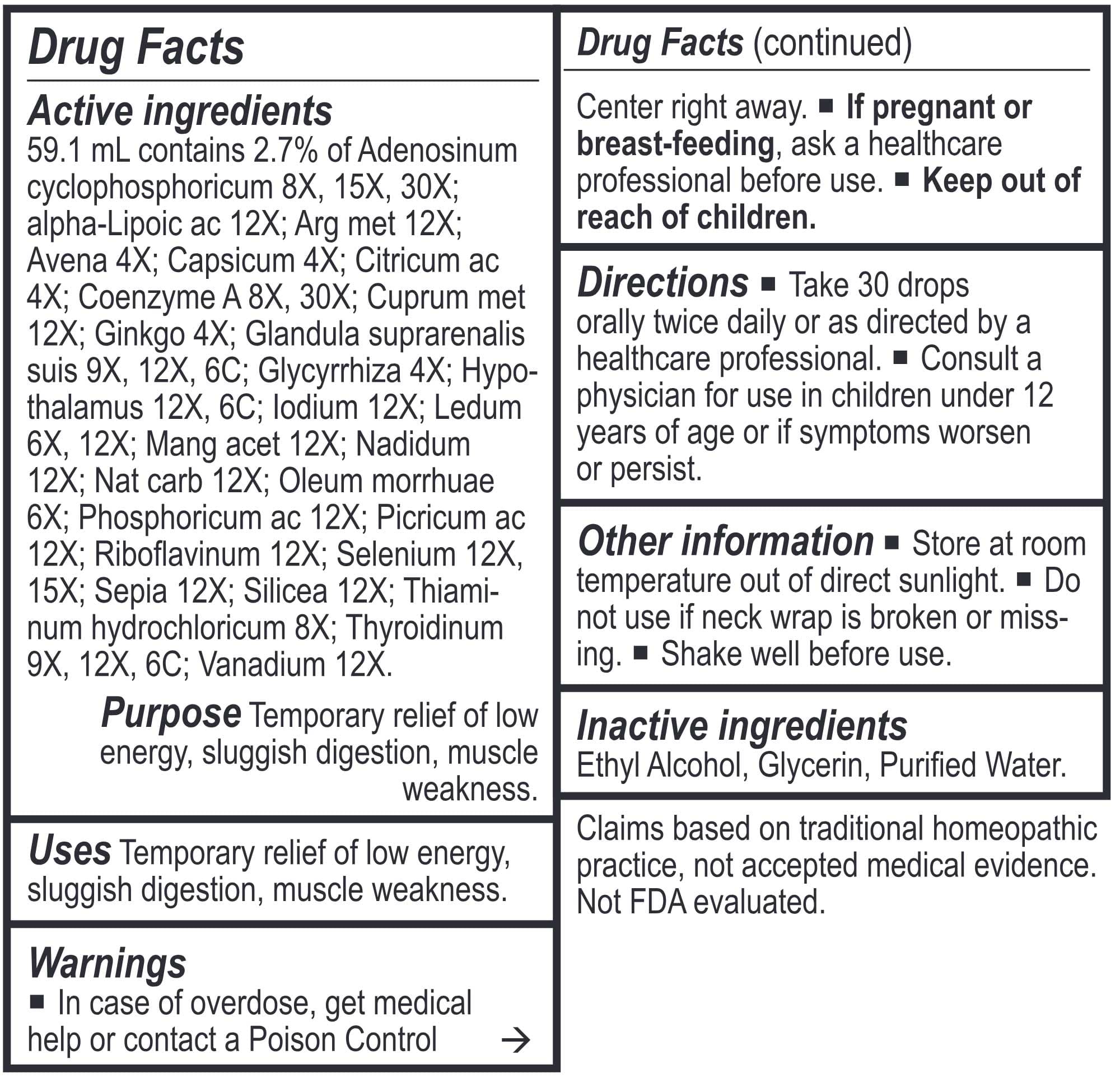 Energetix Adaptopath Ingredients