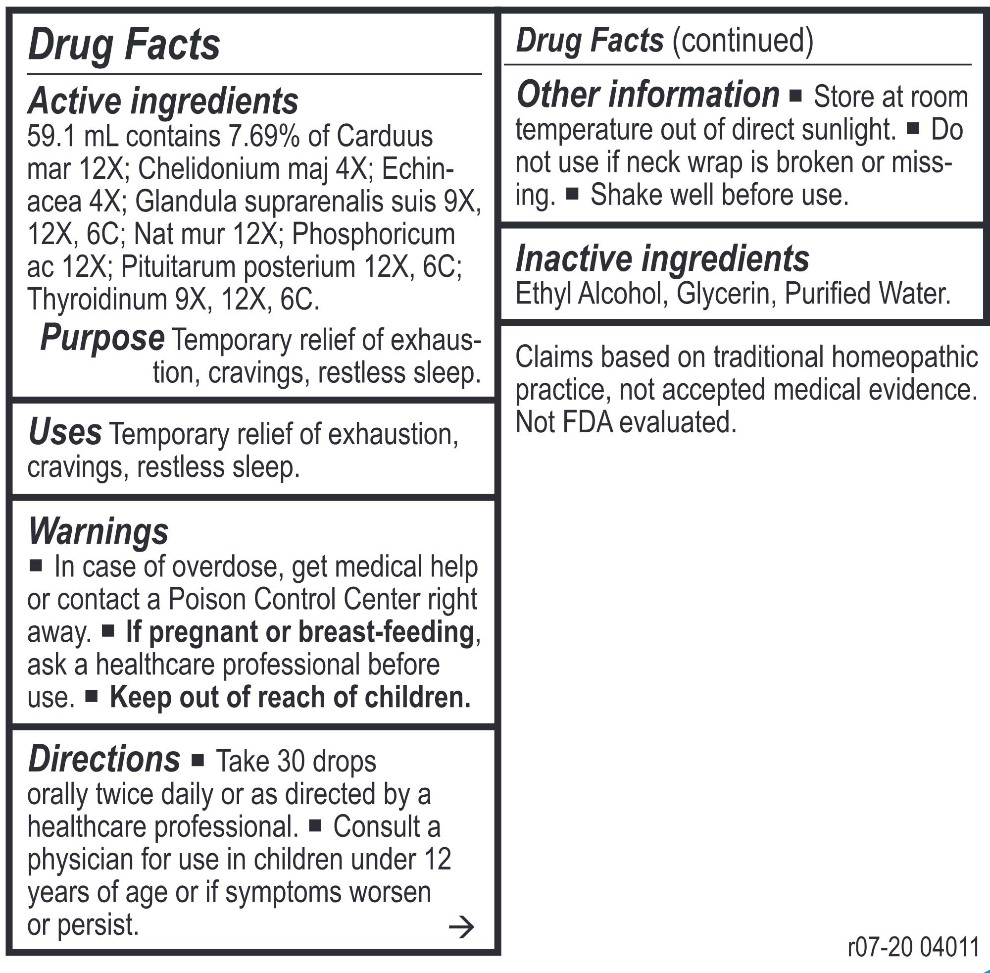 Energetix Adrenapath Ingredients