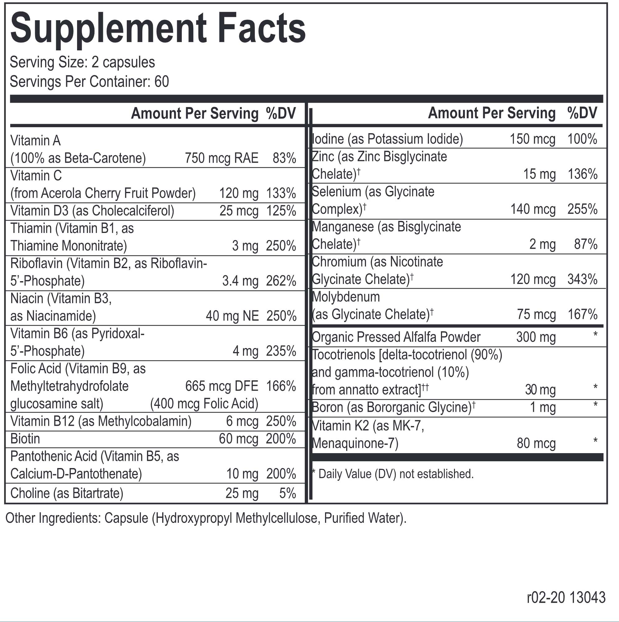 Energetix BioNutrient Multi Ingredients
