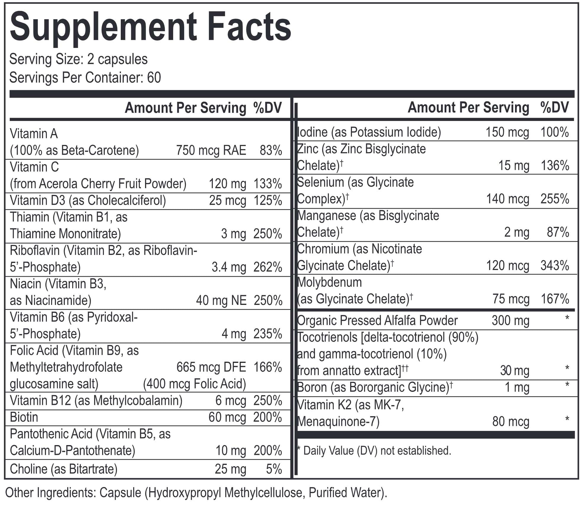 Energetix BioNutrient Multi Ingredients