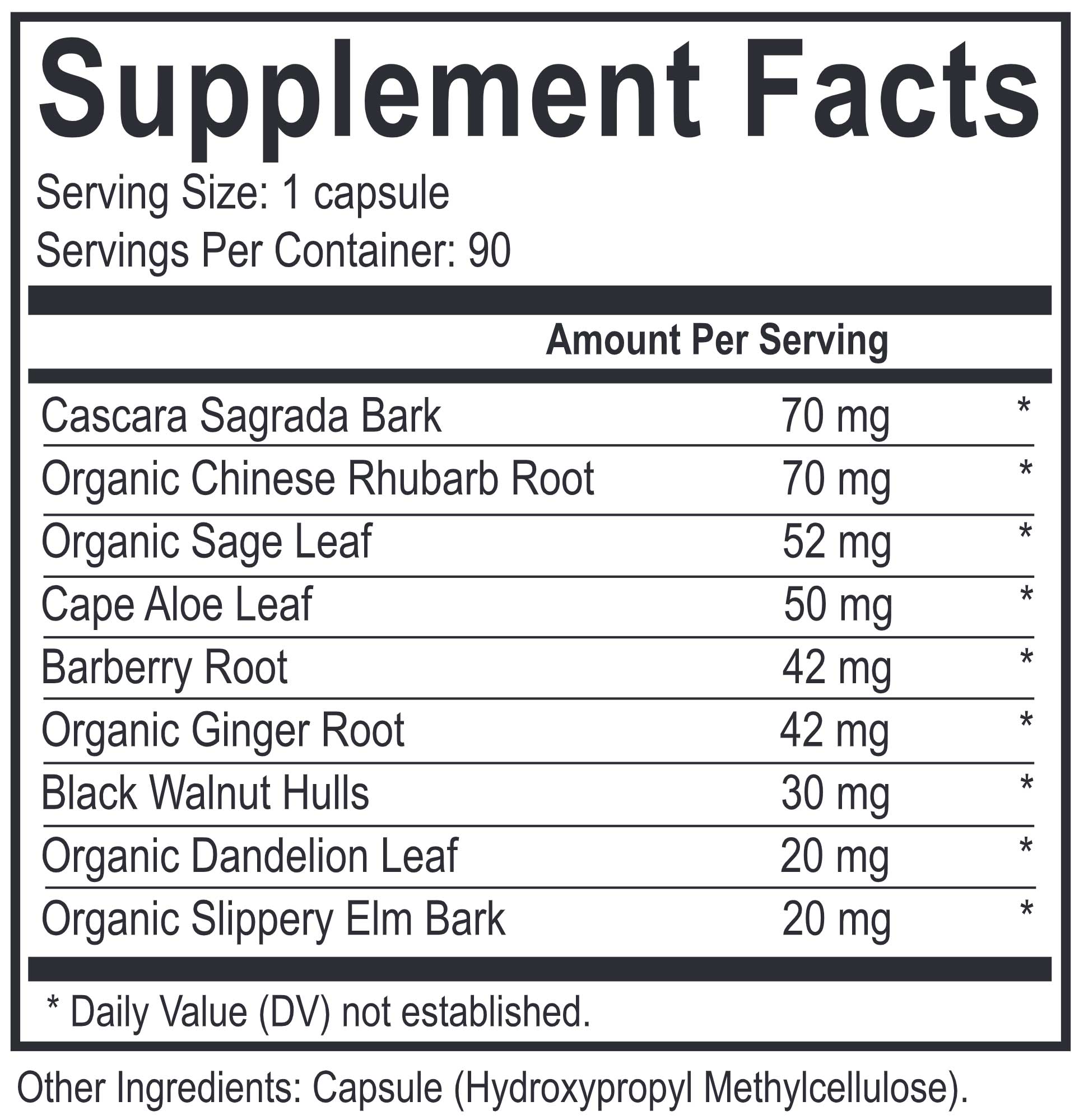 Energetix Colon Clear Ingredients