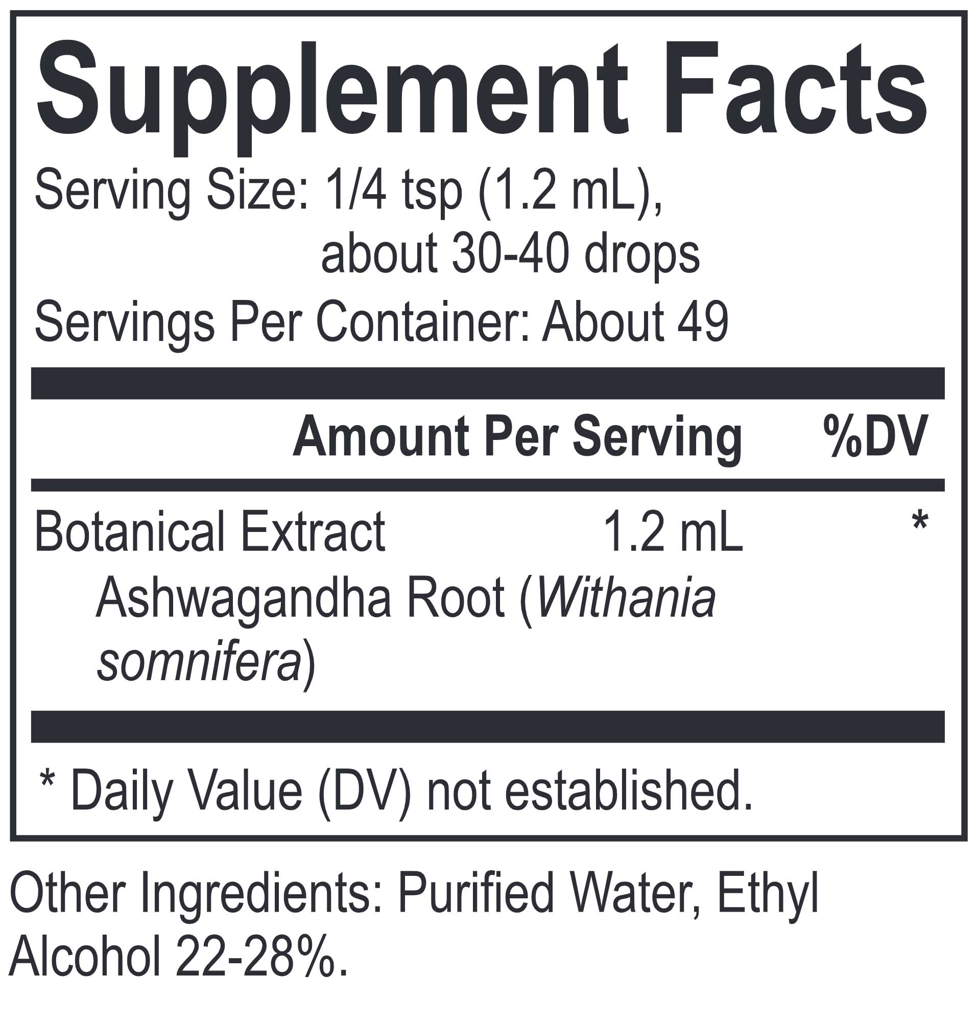 Energetix Core Ashwagandha Ingredients