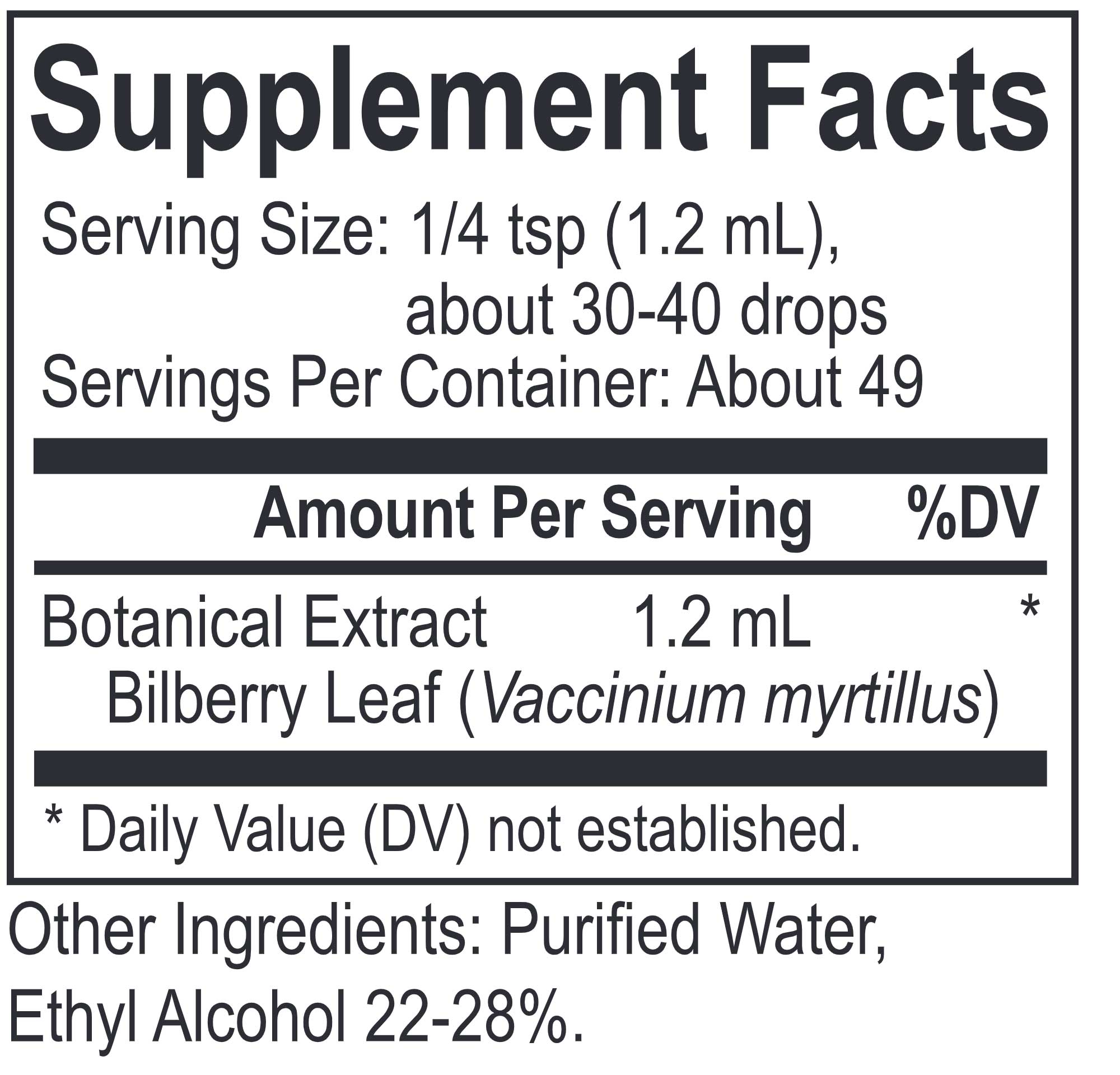 Energetix Core Bilberry Ingredients