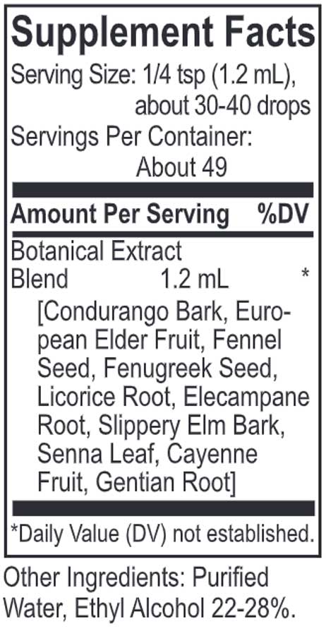 Energetix Core Condurango Blend Ingredients