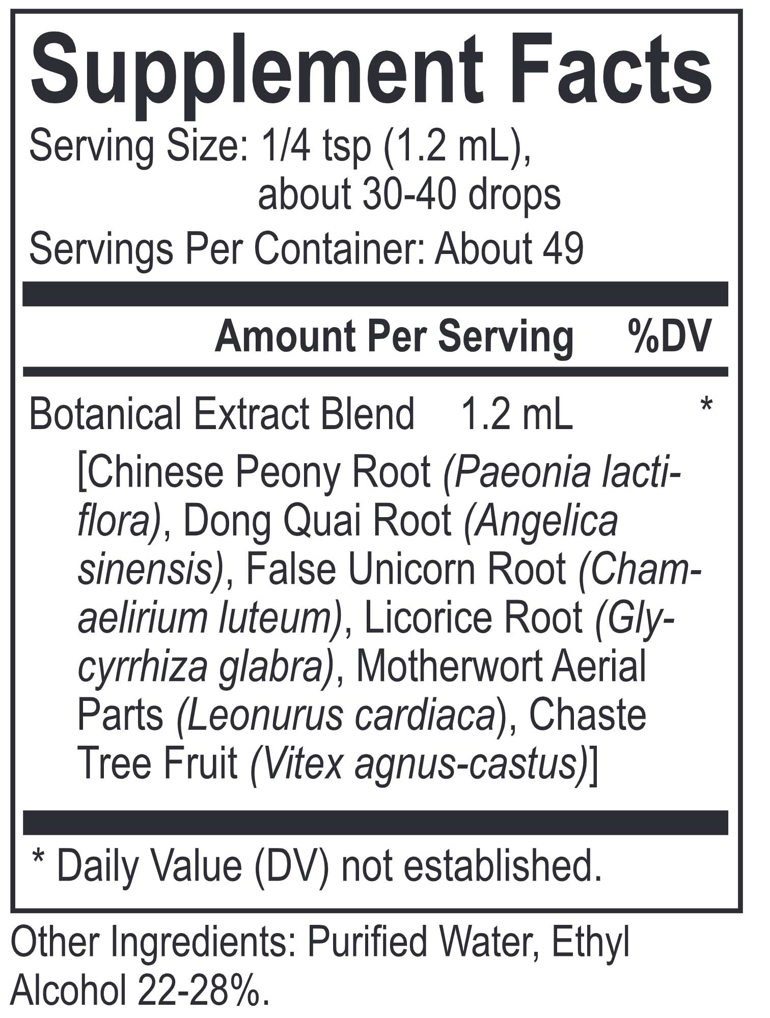 Energetix Core Dong Quai Blend Ingredients