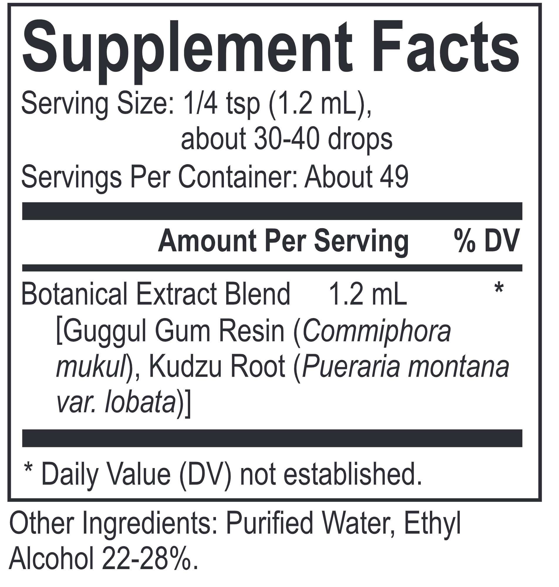 Energetix Core Guggulipid Blend Ingredients