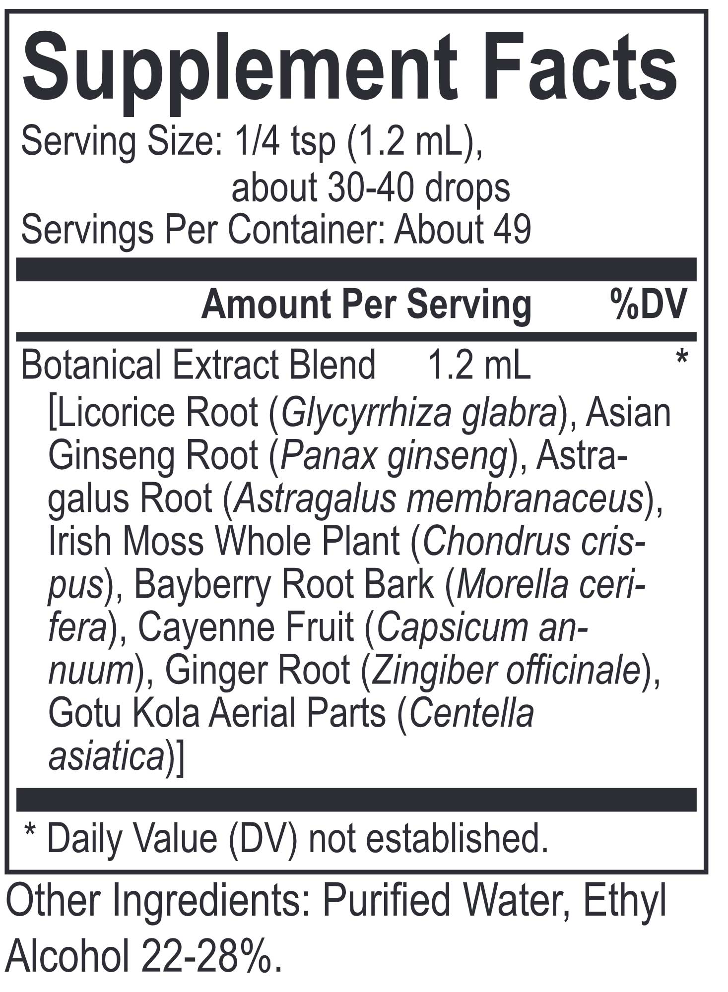 Energetix Core Licro Blend Ingredients