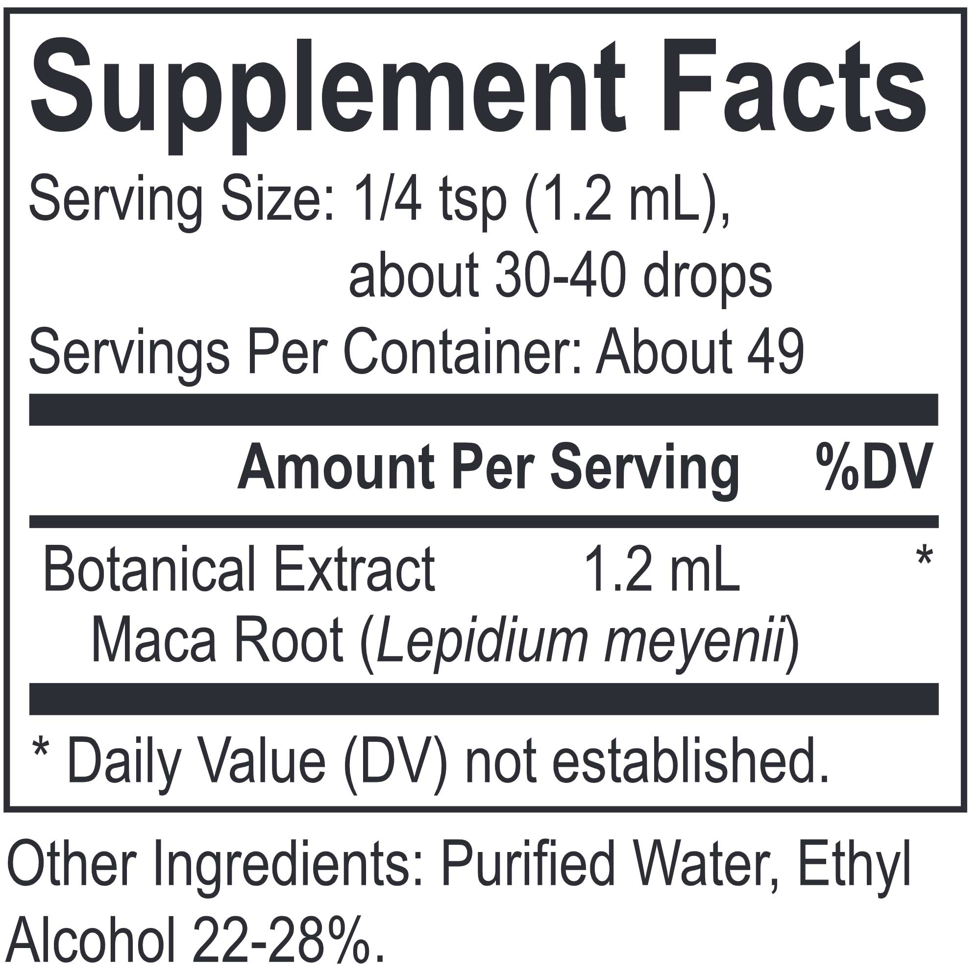 Energetix Core Maca Gold Ingredients