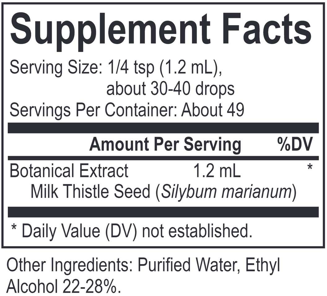 Energetix Core Milk Thistle Ingredients