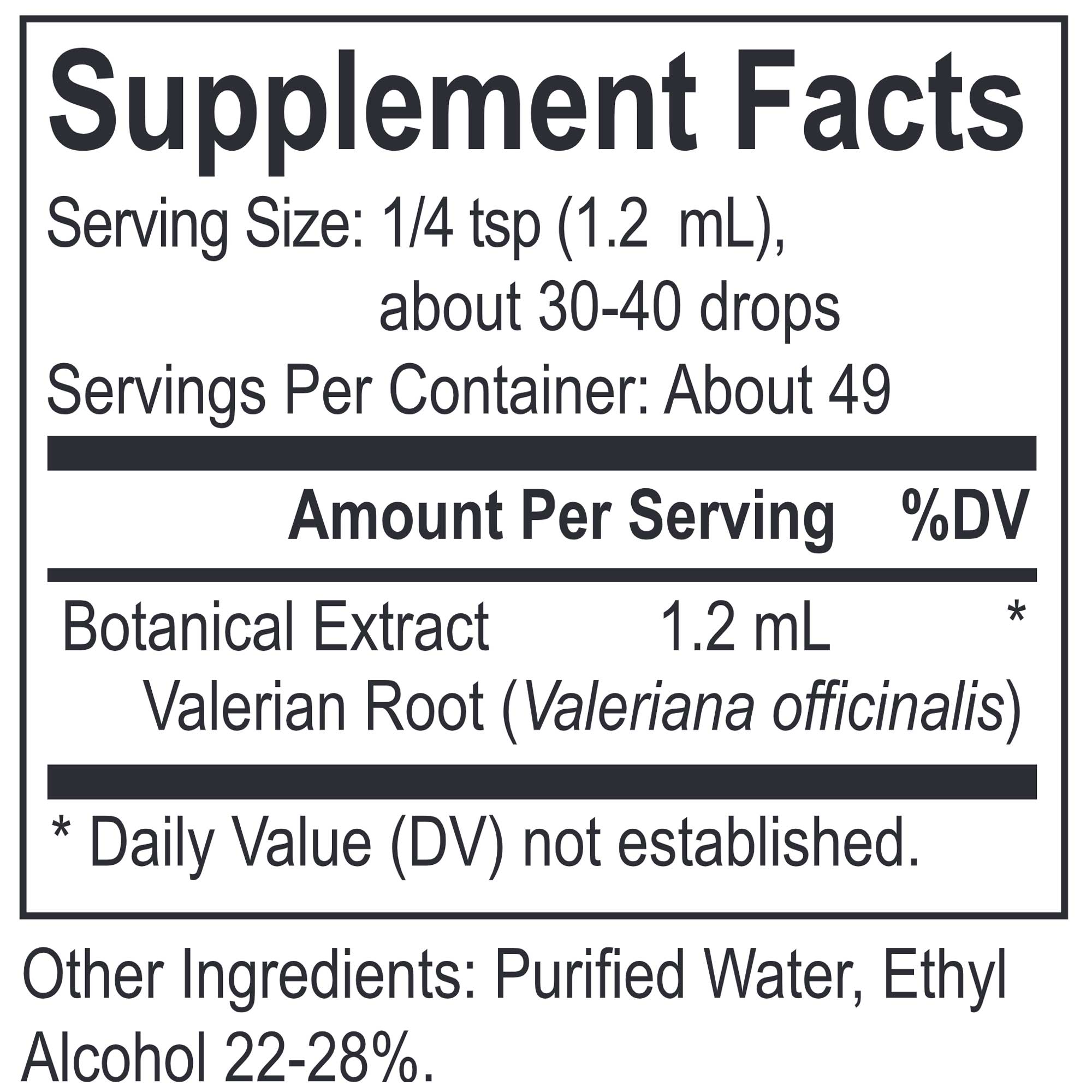 Energetix Core Valerian Ingredients