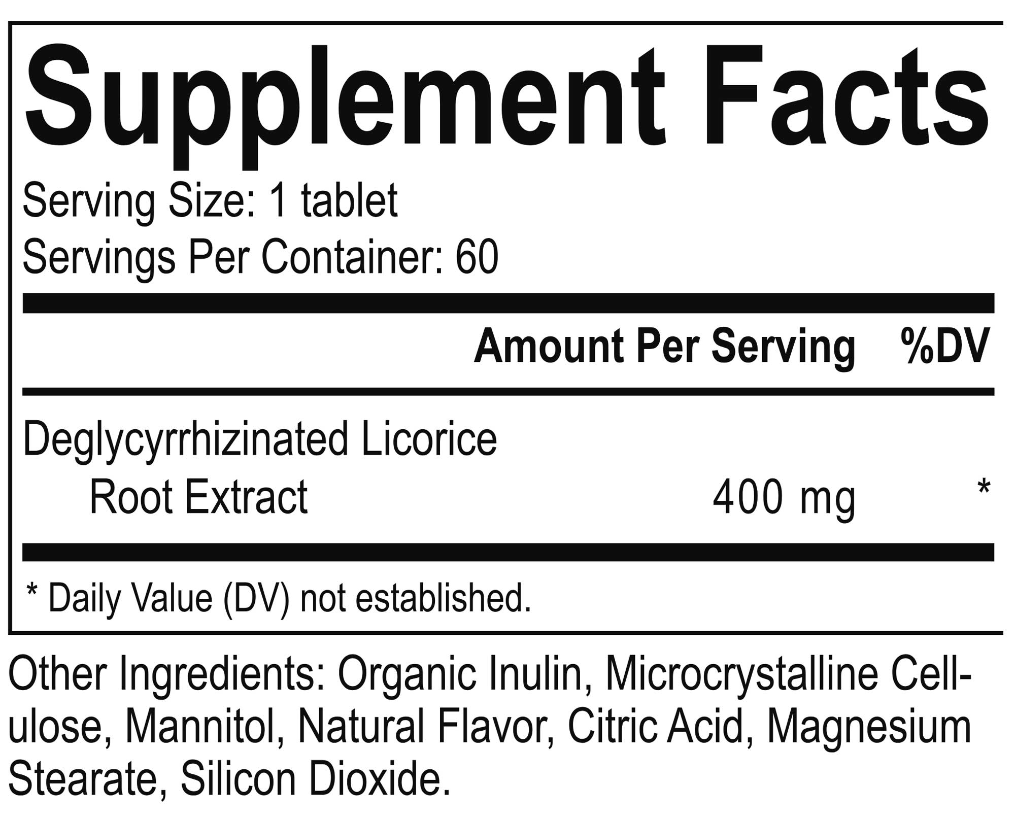 Energetix DGL Chewable Ingredients