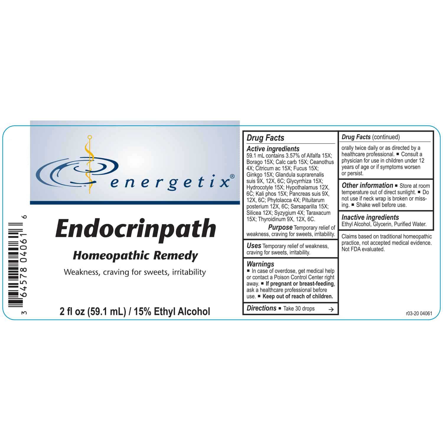Energetix Endocrinpath Label