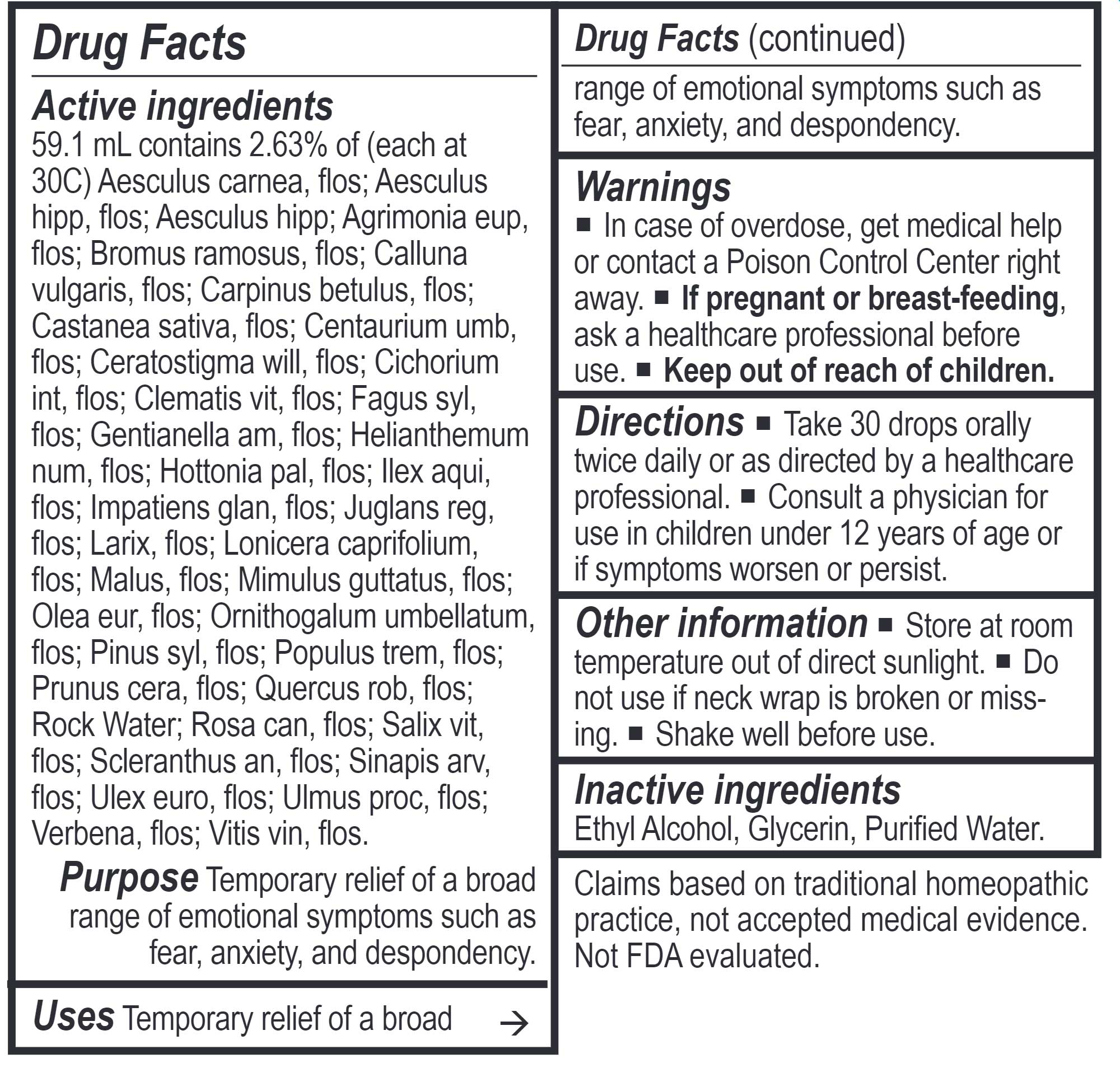Energetix Fields of Flowers Ingredients