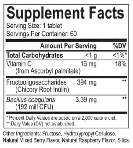 Energetix Flora Chewable Ingredients