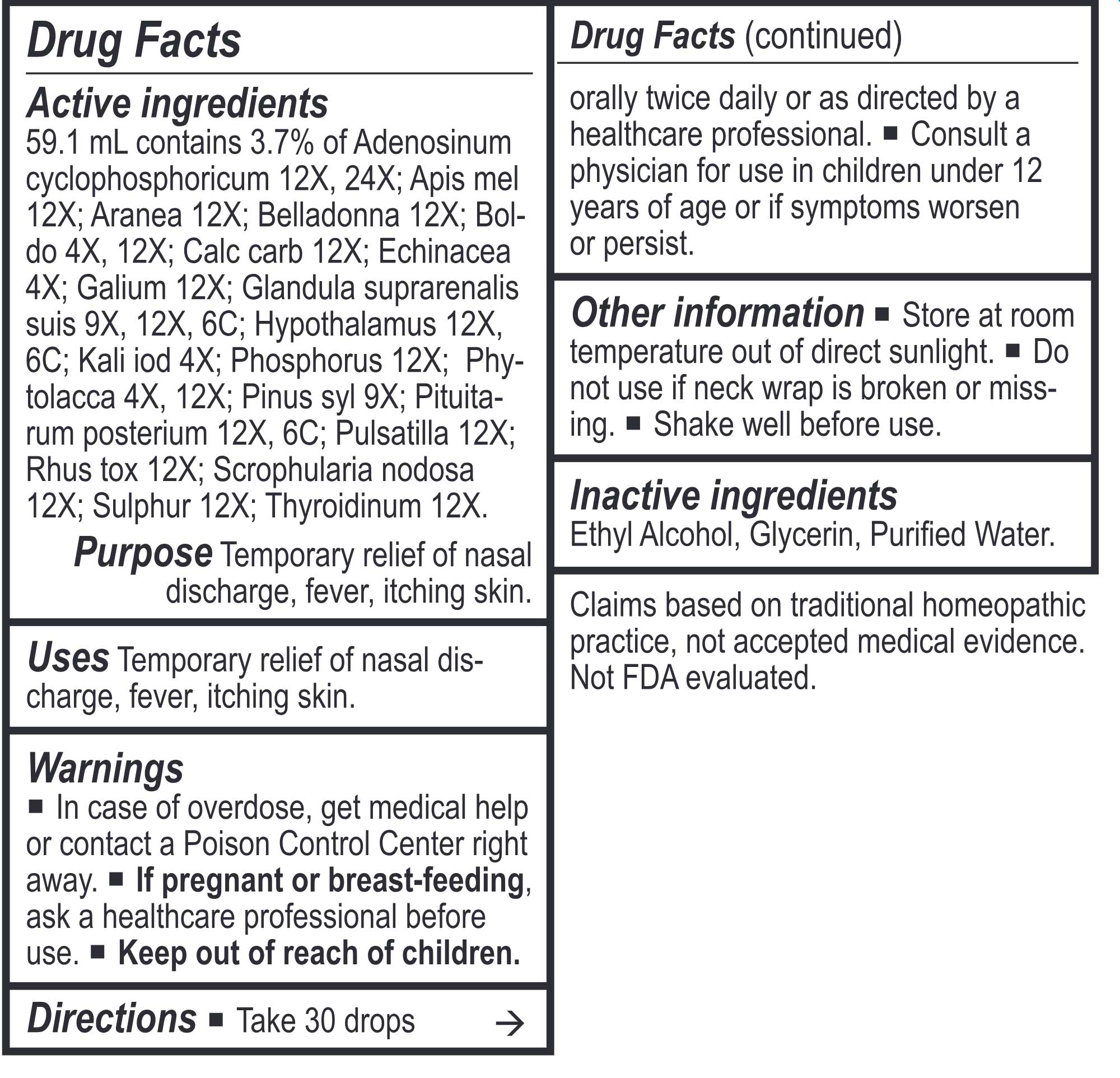Energetix Lymph-Tone I Ingredients