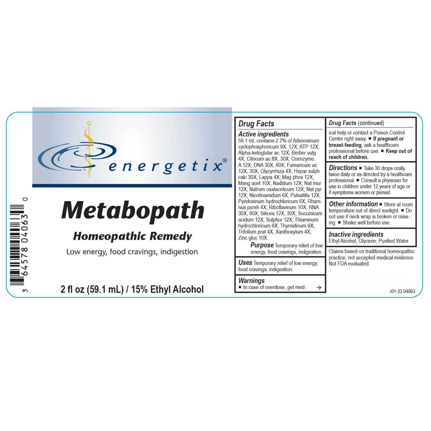 Energetix Metabopath Label