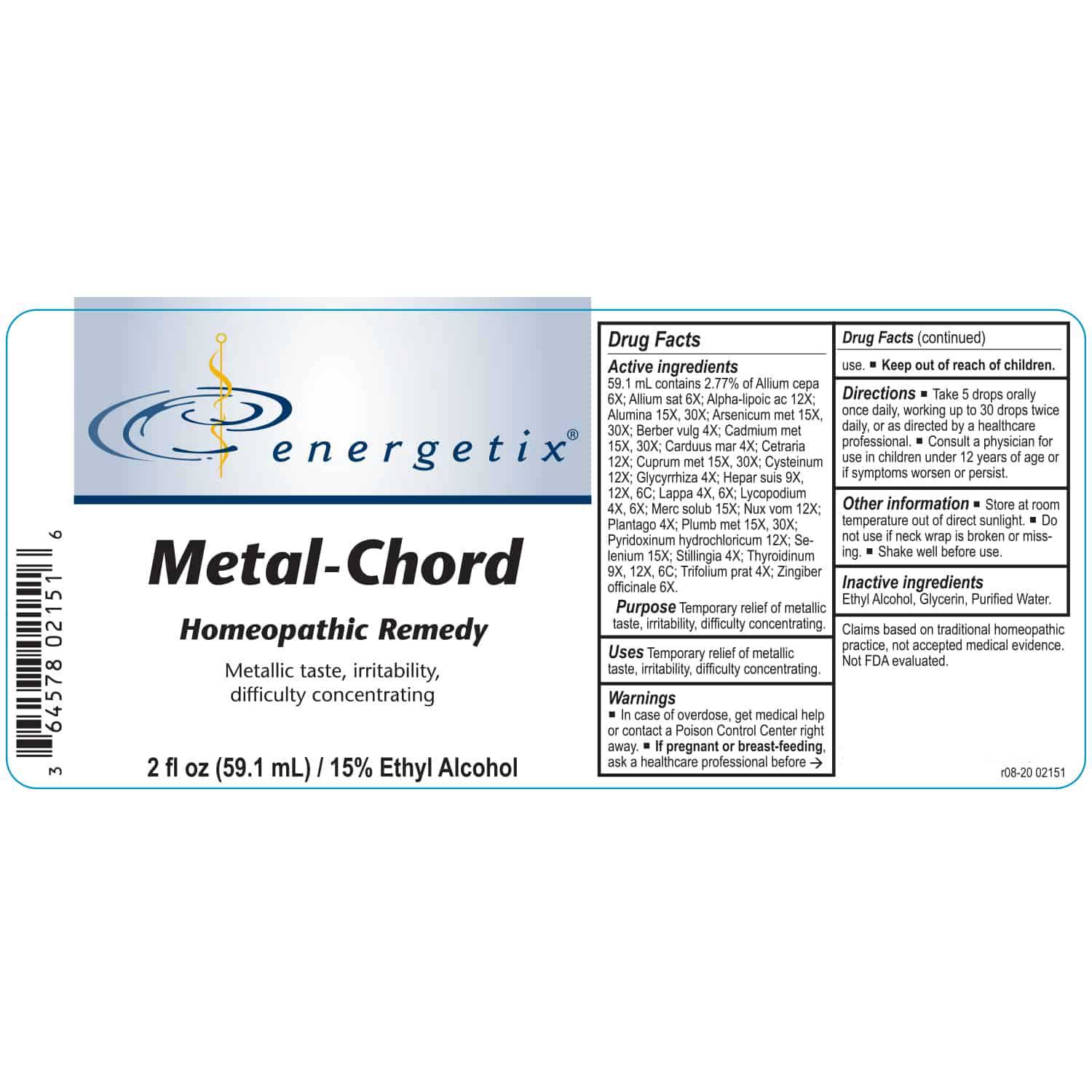 Energetix Metal-Chord Label