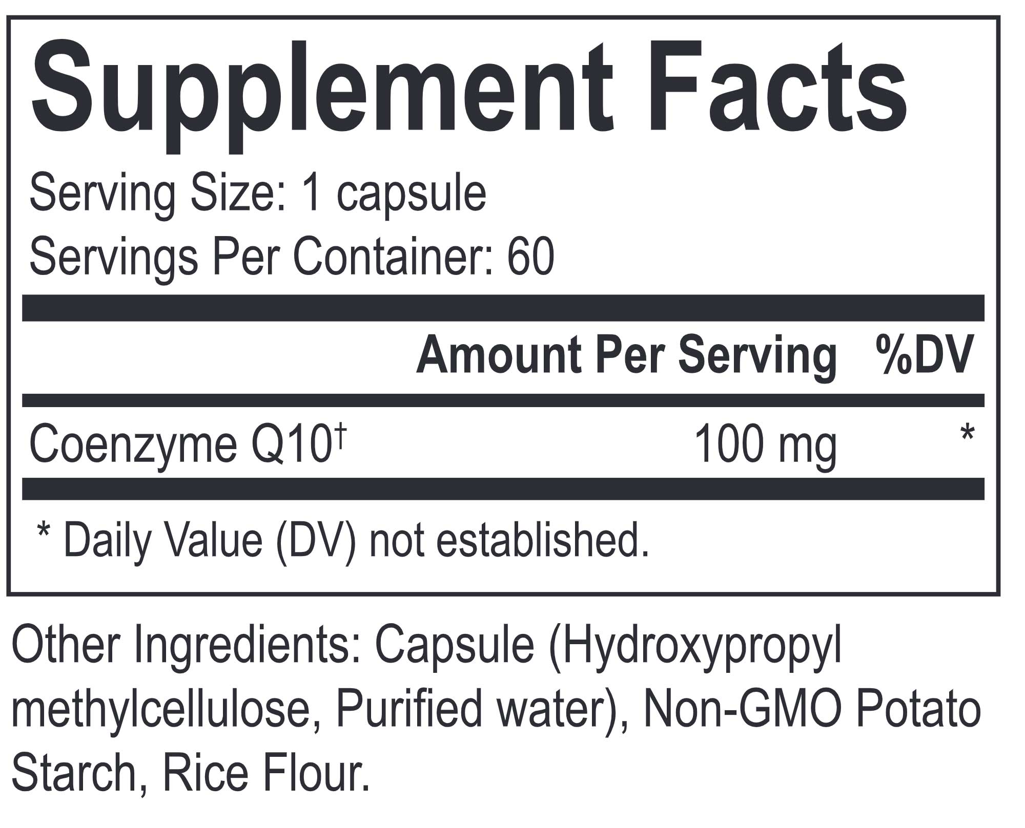 Energetix MicroActive CoQ10 Ingredients