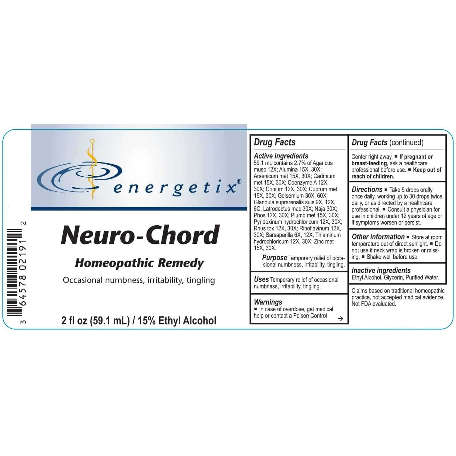 Energetix Neuro-Chord Label