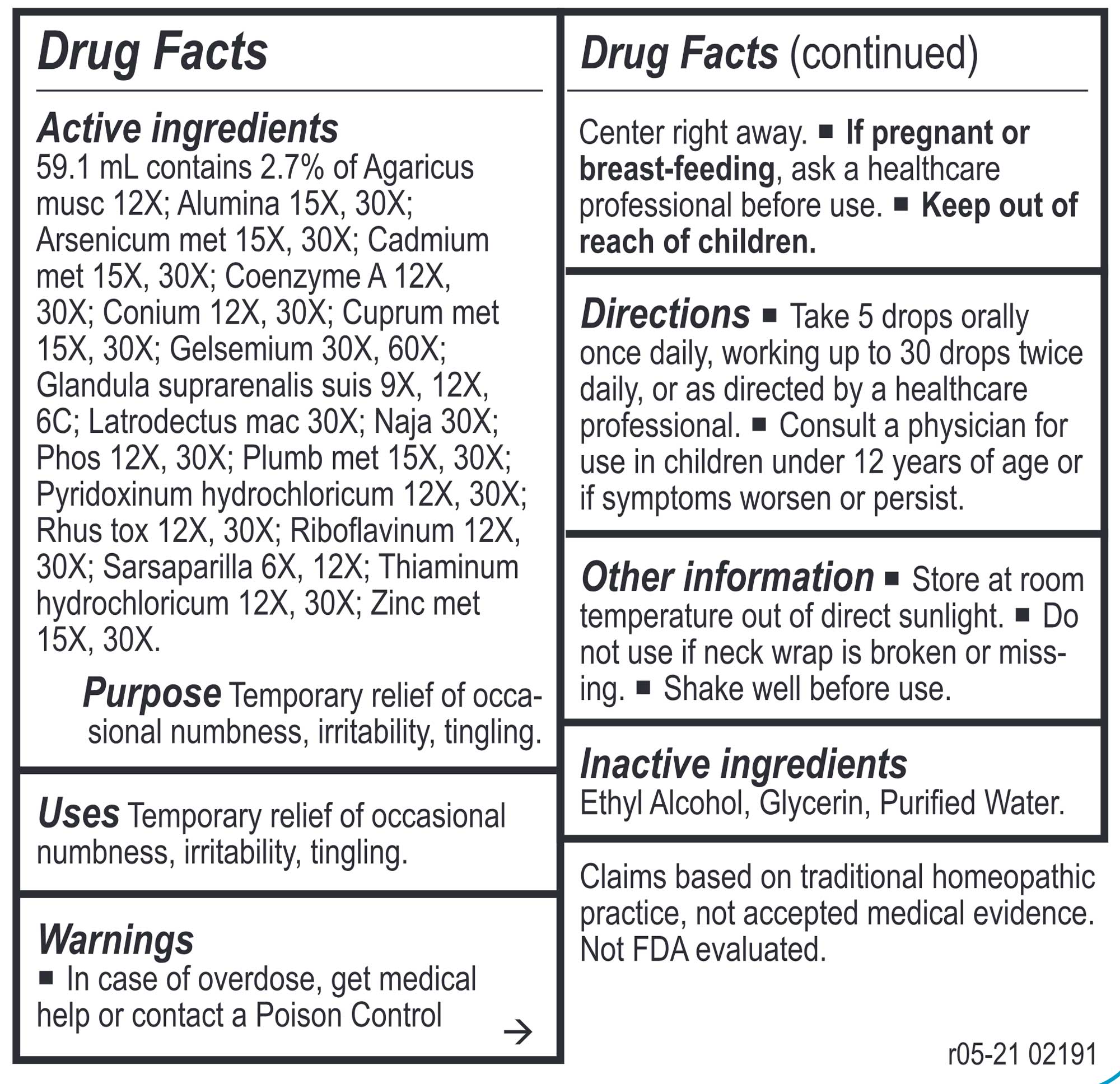 Energetix Neuro-Chord Ingredients
