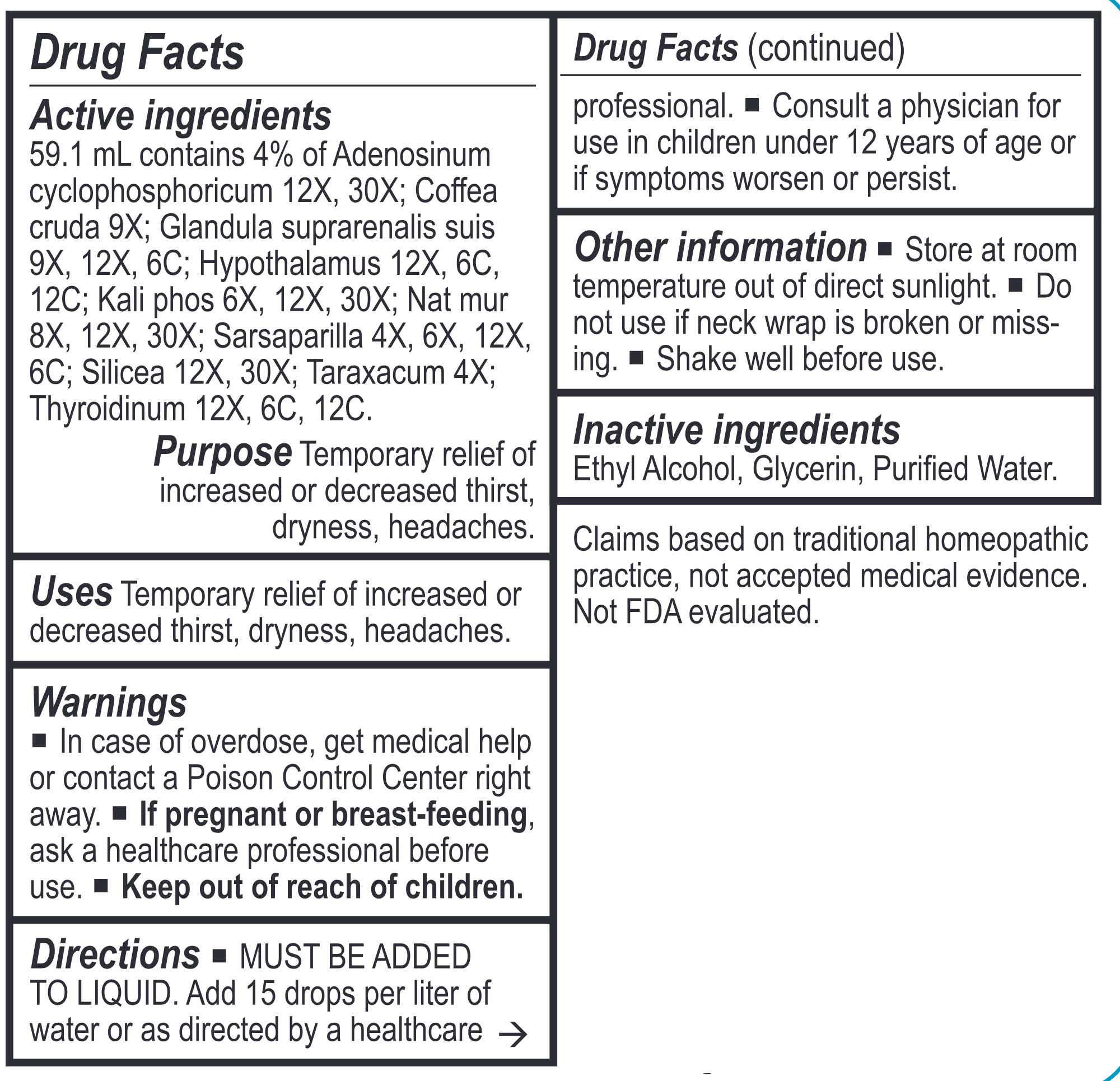 Energetix Rehydration Ingredients