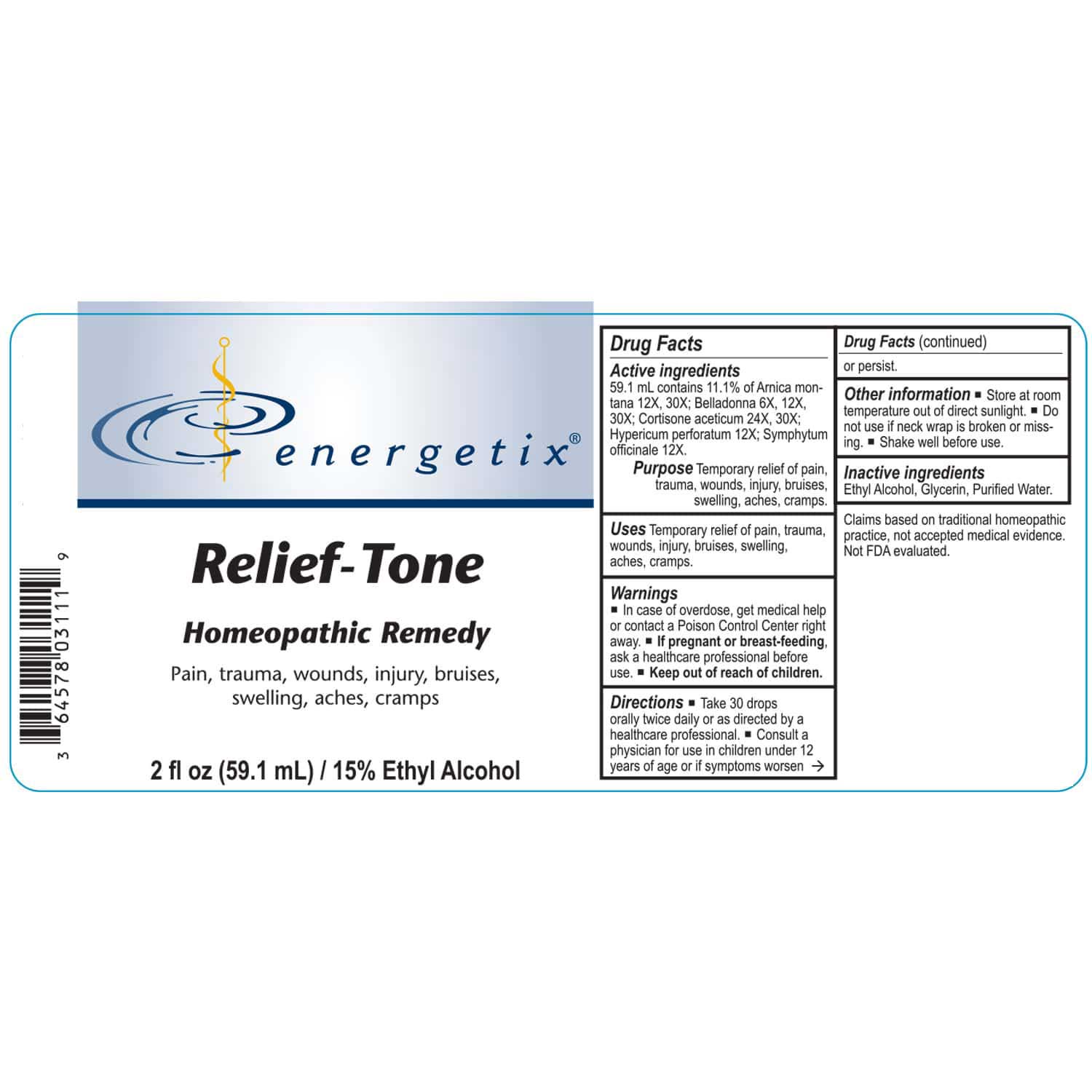 Energetix Relief-Tone Label