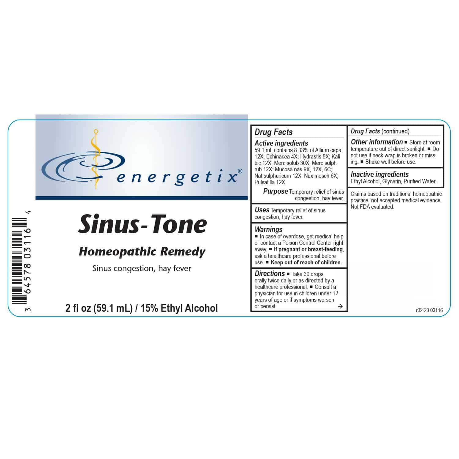 Energetix Sinus-Tone Label