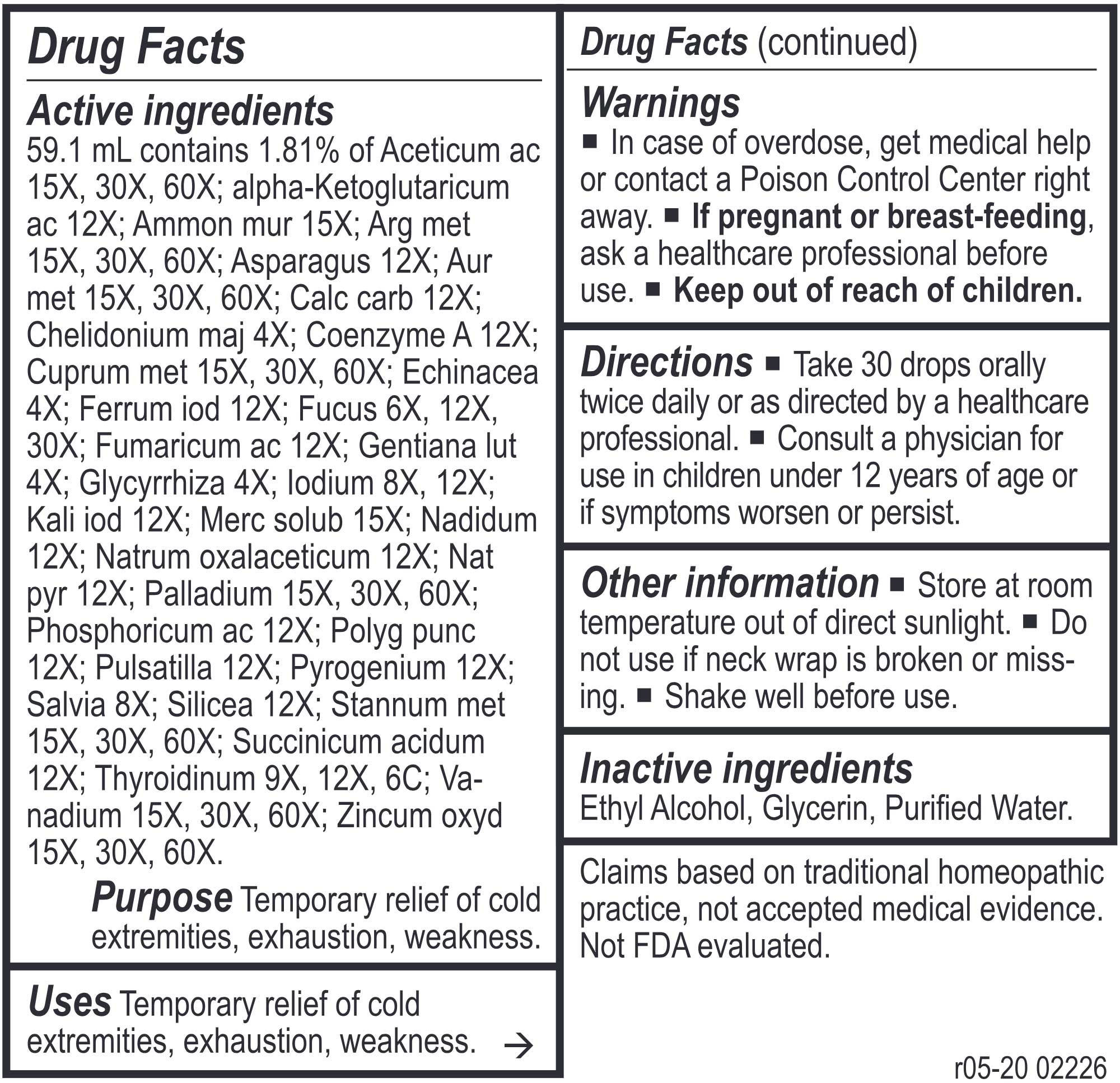 Energetix Thyro-Chord Ingredients