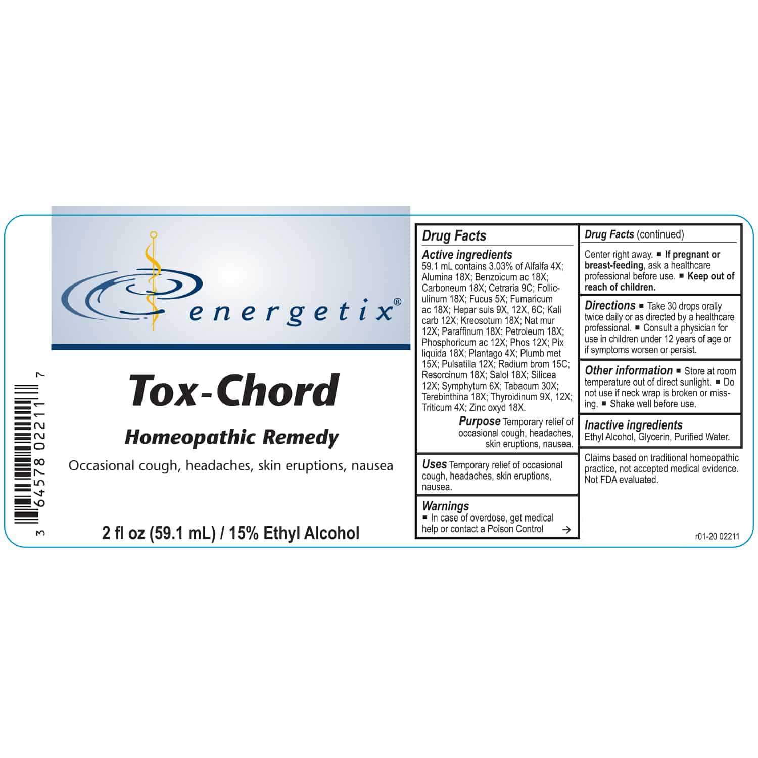 Energetix Tox-Chord Label