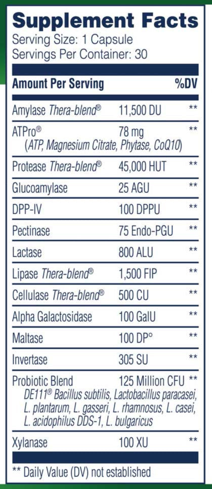 Enzyme Science Complete Digestion Ingredients