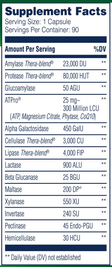 Enzyme Science Digest Gold Ingredients