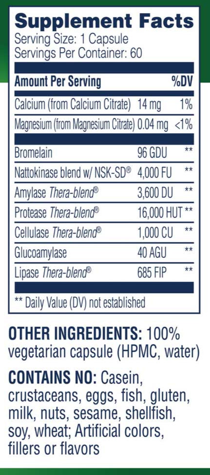 Enzyme Science Nattokinase Pro Ingredients