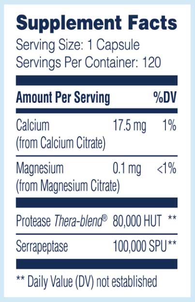 Enzyme Science Serrapeptase Pro Ingredients