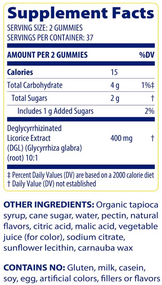 Enzymedica DGL Stomach Soothe Ingredients