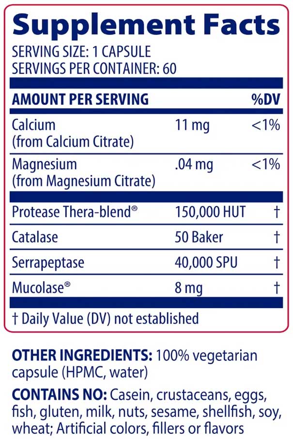 Enzymedica Immune Defense (formerly Enzyme Defense) Ingredients