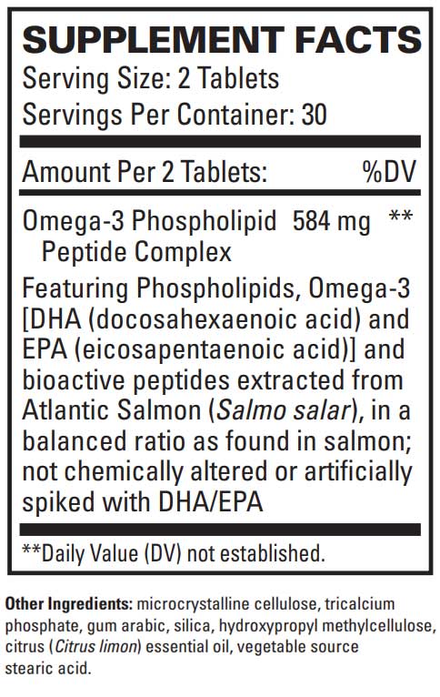 EuroMedica EurOmega-3 Salmon Omega-3 DHA/EPA (Formerly Omega-3 Plus Phospholipids and Peptides) Ingredients