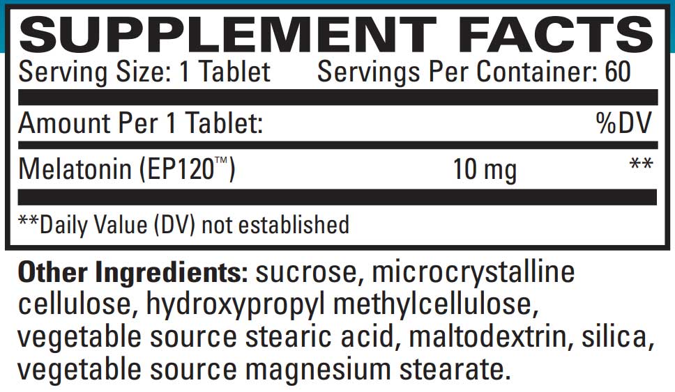 EuroMedica Melatonin 10mg Sustained Release Ingredients
