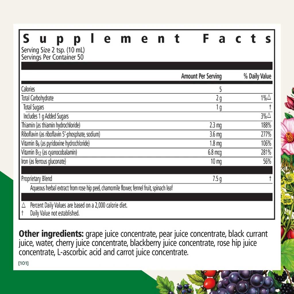 Floradix (Salus) Floravital Iron + Herbs Liquid Ingredients