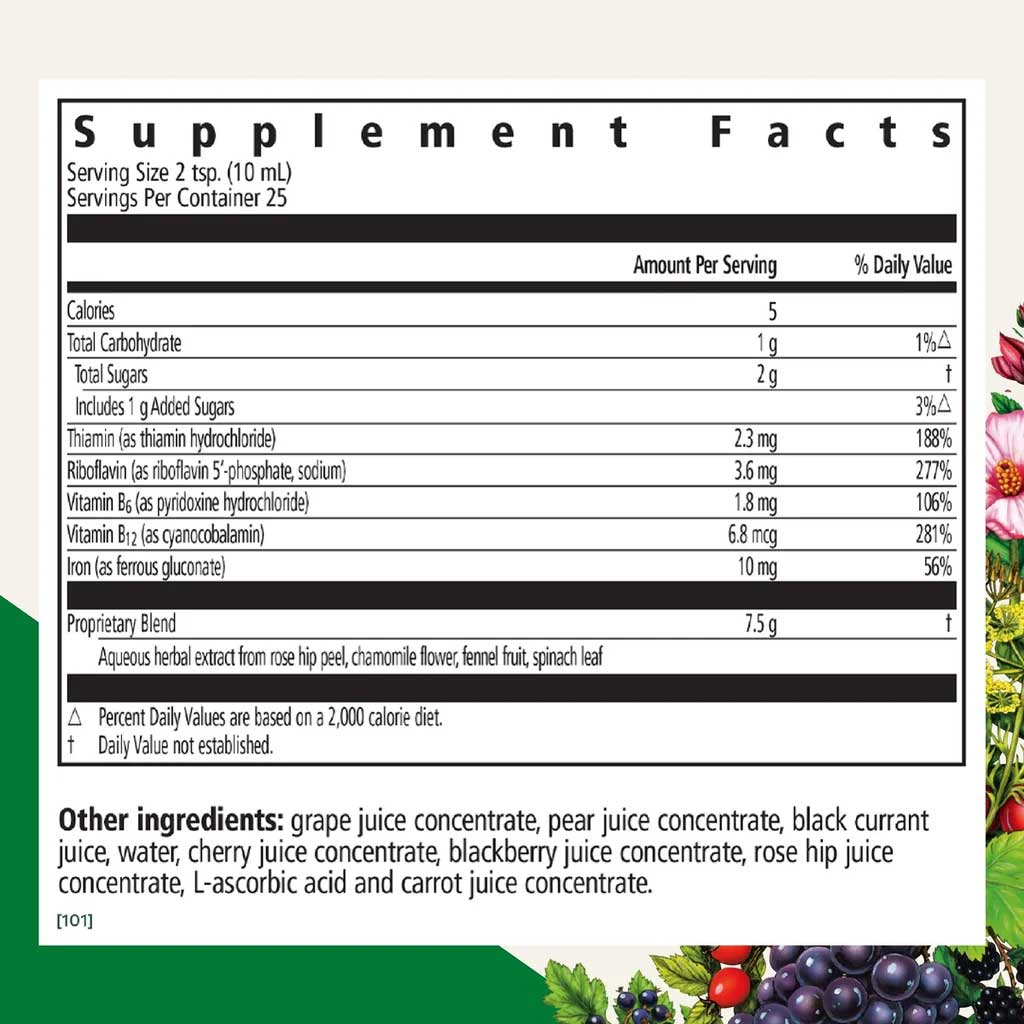 Floradix (Salus) Floravital Iron + Herbs Liquid Ingredients