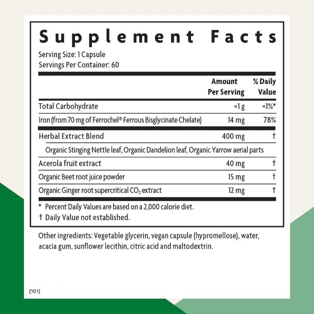 Floradix (Salus) Iron + Herbs Caps Ingredients