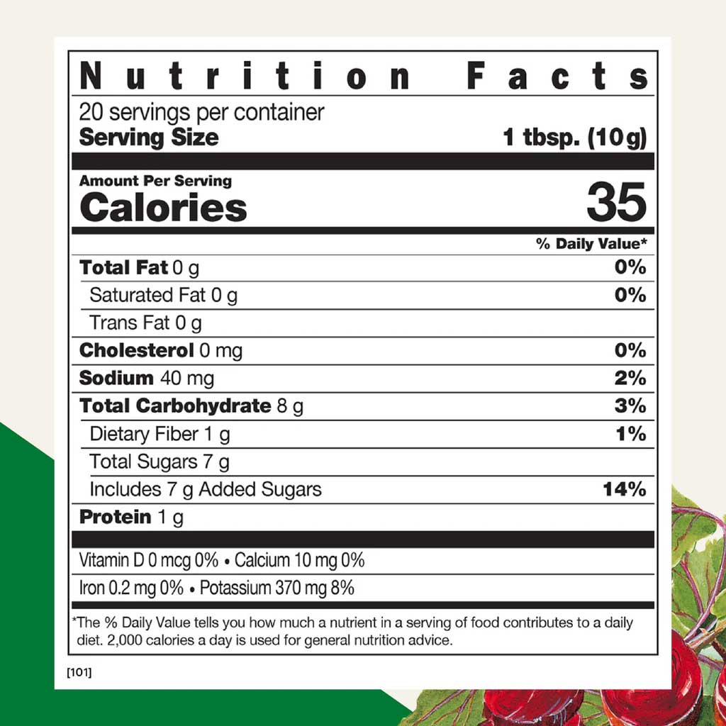 Floradix (Salus) Red Beet Soluble Crystals Ingredients