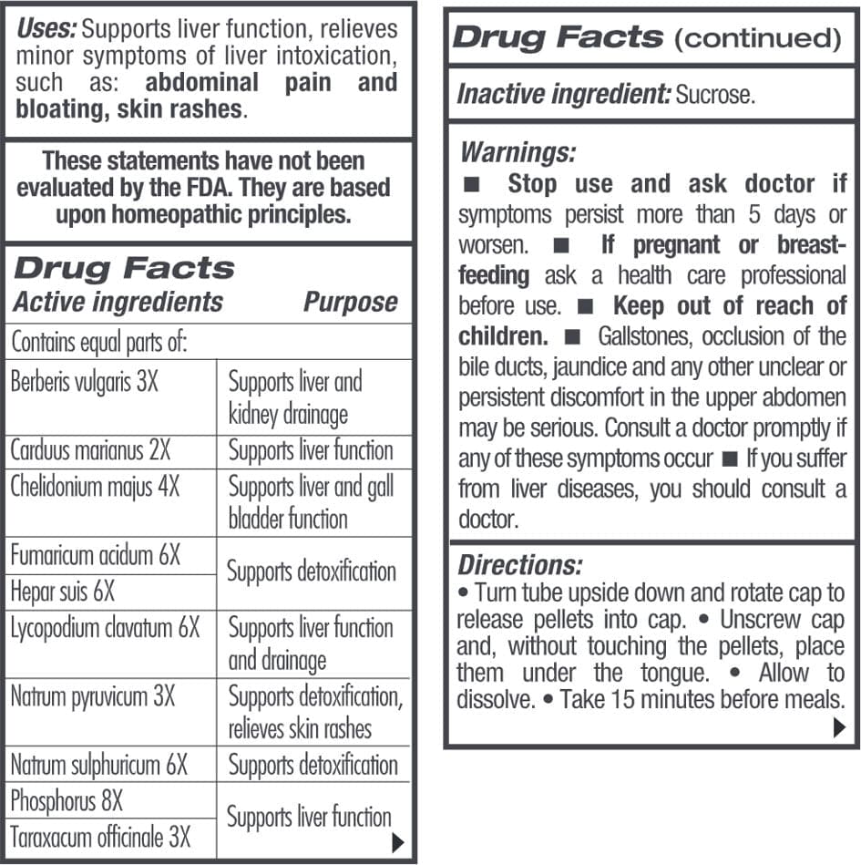 GUNA Biotherapeutics GUNA-Liver Plus (Formerly GUNA-Liver) Ingredients